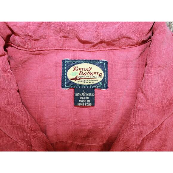 Tommy Bahama Vintage 80s Button Up Shirt Mens Large Red Plaid Casual - Picture 3 of 6